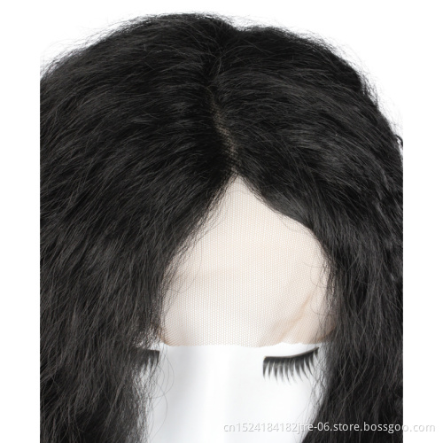 synthetic lace front corn perm wig, long curly fluffy synthetic wig in stock